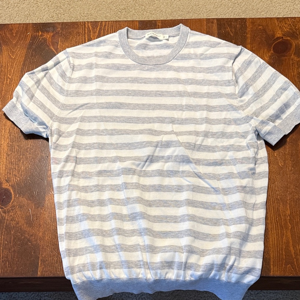Suitsupply Gray and White Striped Shirt